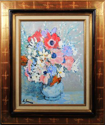 Henri JONAS (né en 1934), "Bouquet de fleurs dans un vase", …