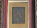 tableau représentant un homme et une femme assis à une table devant une fenêtre