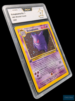 gros plan d'une carte pokemon dans un étui en plastique