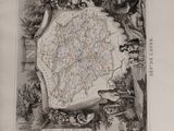 an old map of the state of kentucky with a picture of a man and a woman