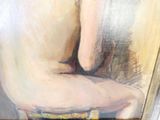 a painting of a nude woman sitting on a stool