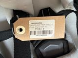 a tag on the back of a car seat
