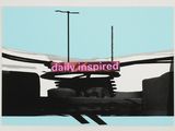 a picture of a picture of a train with the words daily inspired on it