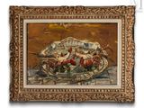 an image of a painting of lobsters in a shell on a table