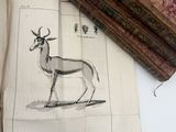 a book with a drawing of a deer on it