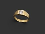 a gold ring with a square stone in the center