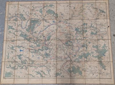 Plan de la région parisienne. Dim: 86x110cm