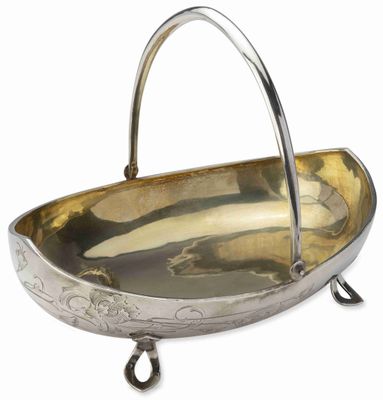 Panier Russe EN Argent Partiellement DorÉ À Anses Basculante…