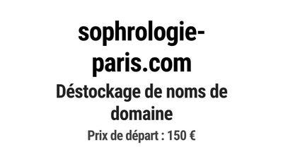 Nom de domaine sophrologie-paris.