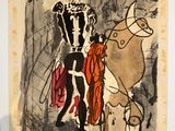 l'image d'un dessin représentant un homme et une femme debout l'un à côté de l'autre