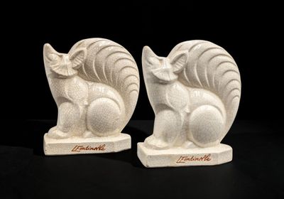FONTINELLE Louis (1886-1964), Paire de serre-livres Art Déco…