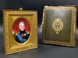 une paire de portraits miniatures représentant un homme et une femme en tenue militaire