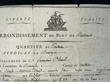 an old document with a picture of a ship on it