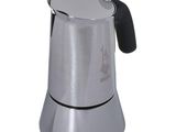 une image représentant une cafetière en acier inoxydable sur fond blanc