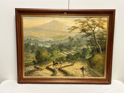 Ecole XXe siècle - Rizières à Bali.