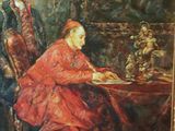 painting of a man and a woman sitting at a table in front of a painting of a man and a woman sitting at a table in front of a painting