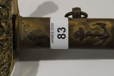 Sabre d'officier de marine modèle 1890 allégé, lame poinçonn…