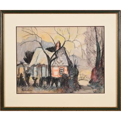 MALET Albert. (1912-1986). « La maison près de la forêt ».