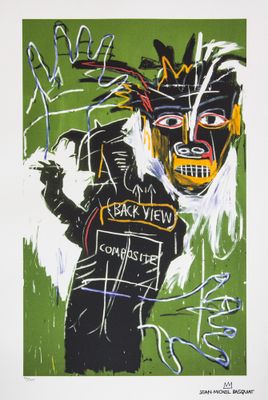 une image représentant un tableau d'un homme portant un masque sur fond vert