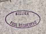 a stamp that says atelier paul ragueneau on the sidewalk