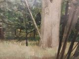 a picture of a painting of a bear in the woods