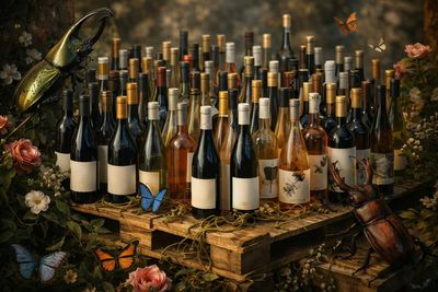 Gros lot de 300 bouteilles de vins neuve rouge rose blanc