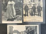 three old black and white photos of a couple of people