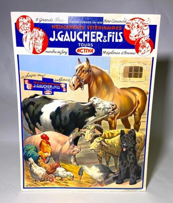 une image représentant un livre sur lequel figure une illustration représentant une scène de vie à la ferme