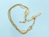 an image of a gold necklace with a bar and a chain