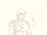 dessin représentant un homme en combinaison spatiale, coiffé d'un casque
