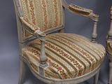 pair of 19th century french painted armchairs with upholstered seats