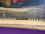 a picture of a painting of a man on a boat