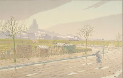 Henri RIVIERE (1864-1951) La Butte Montmartre vue des fortif…