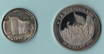 REVOLUTION FRANCAISE 2 médaille la Marseillaise et prise de …