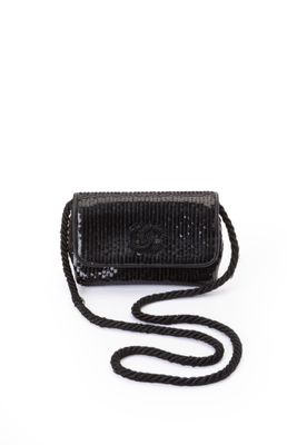 CHANEL circa 1988 - Sac du soir 16cm en cuir agneau pailleté…