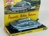 an image of a blue toy car with a box on it