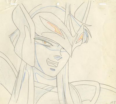 une image représentant le dessin d'une femme portant un casque