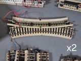 two sets of train tracks that are connected to each other