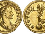 a gold coin with an image of a man on it