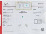 une image représentant un certificat orné d'une émeraude verte