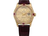 rolex lady ' s 18k yellow gold diamond watch