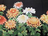 a painting of a bunch of flowers on a black background