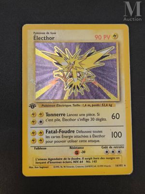 a close up of a pokemon card on a table