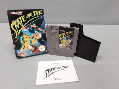 NINTENDO NES : "SKATE OR DIE". Cartouche dans son fourreau a…