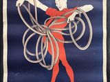 poster of a woman in red holding a hula hoop in her hands