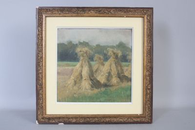 une image représentant un tableau où l'on voit trois femmes assises dans un champ