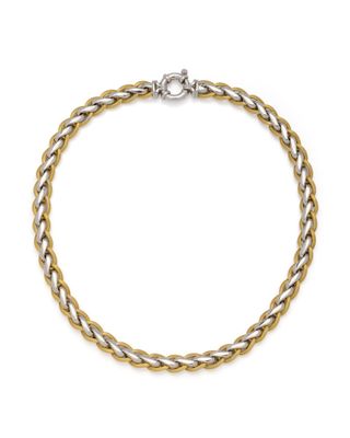 bracelet tressé bicolore or et argent