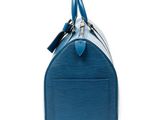 louis vuitton blue epi leather travel bag