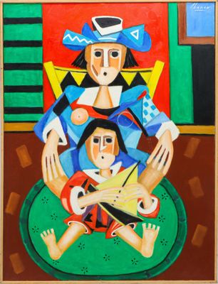 an image of a painting of a woman holding a child