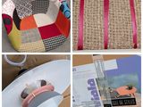 plusieurs images d'un collage de photos représentant une chaise en tissu